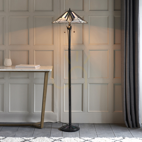 Skontrolujte Stojaca lampa Interiors Astoria Tiffany viacfarebná E27 156 cm 63934