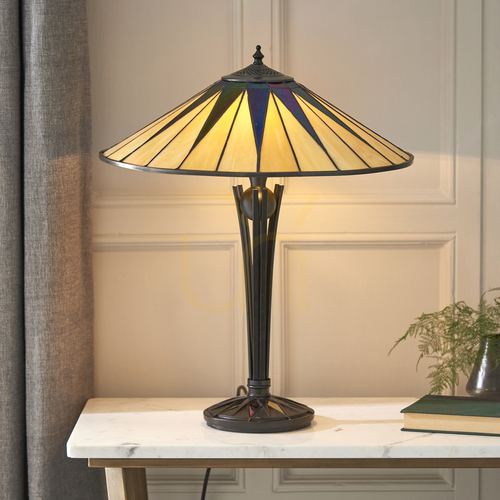 Skontrolujte Tiffany stolová lampa Interiors Dark Star viacfarebná 64045