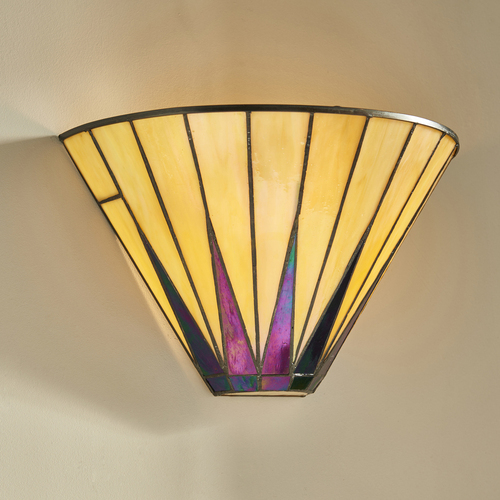 Skontrolujte Tmavá hviezda Tiffany nástenné svietidlo Multicolor 64046 Interiéry.