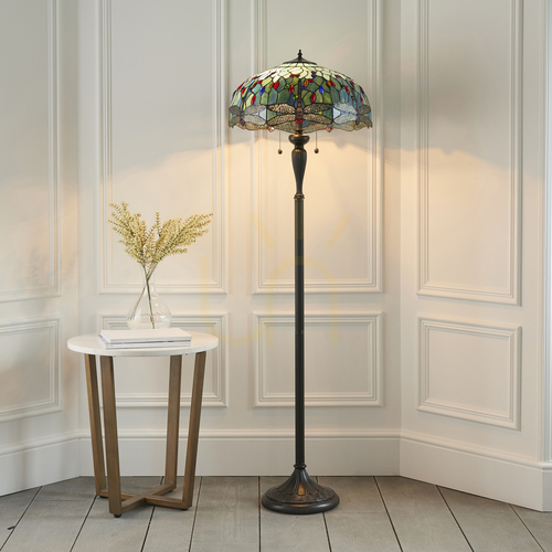Skontrolujte Stojacia lampa Interiors Dragonfly Tiffany modrá 64069