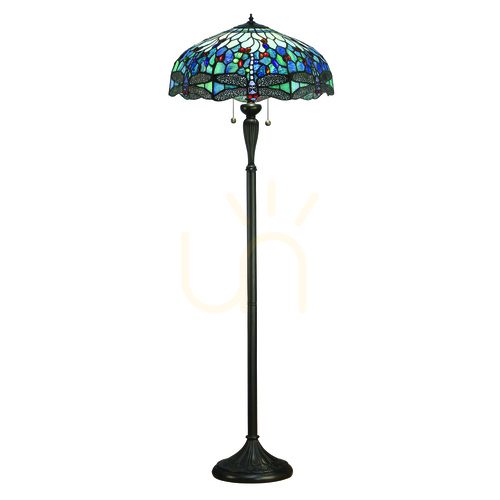 Skontrolujte Stojacia lampa Interiors Dragonfly Tiffany modrá 64069