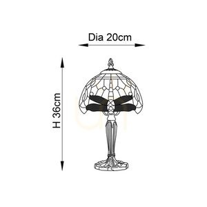 Stolová lampa Interiors Dragonfly Tiffany modrá sklo 64088 small 2