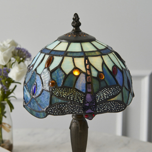 Stolová lampa Interiors Dragonfly Tiffany modrá sklo 64088 small 4