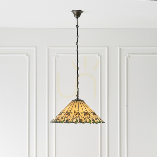 Skontrolujte Prívesná Tiffany lampa Interiors Jamelia multicolor sklo oceľ 64194