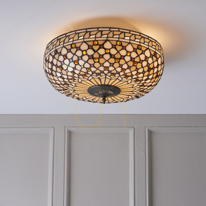 Plafón Tiffany multicolor Interiors 64276, sklo a oceľ, 45 cm small 3