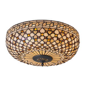 Plafón Tiffany multicolor Interiors 64276, sklo a oceľ, 45 cm small 0