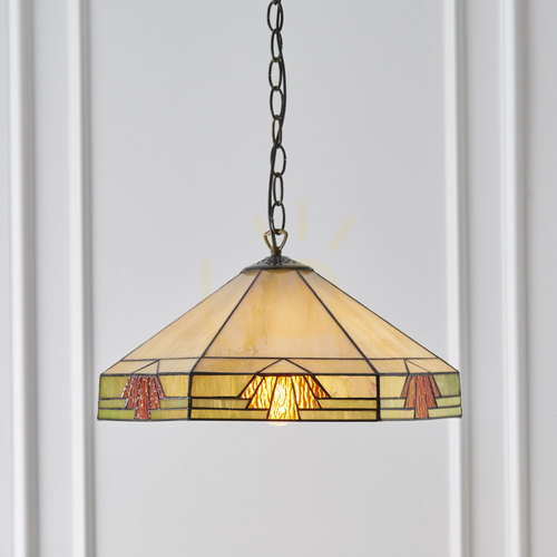 Skontrolujte Závesné svietidlo Nevada Tiffany Multicolor 64285 Interiéry.