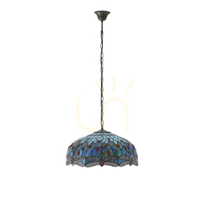 Závesná lampa Interiors Dragonfly Tiffany modrá 3x E27 50 cm 66148 small 2