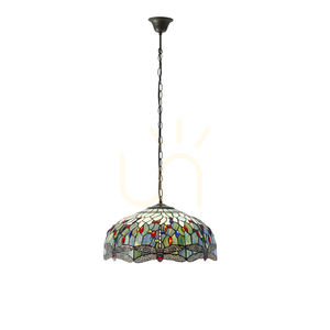 Závesná lampa Interiors Dragonfly Tiffany modrá 3x E27 50 cm 66148 small 9