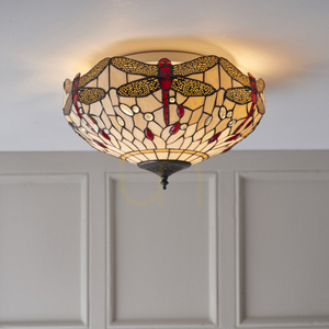 Plafón Interiors Dragonfly Tiffany béžový sklo oceľ 41 cm 70723 small 4