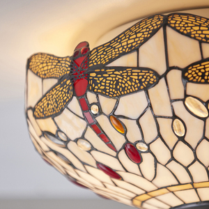 Plafón Interiors Dragonfly Tiffany béžový sklo oceľ 41 cm 70723 small 5