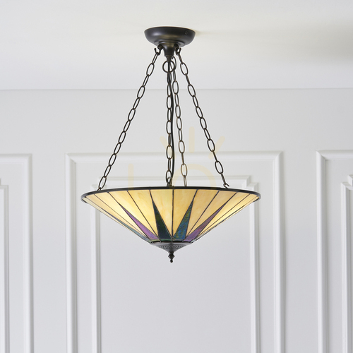 Skontrolujte Závesná lampa Interiors Tiffany multicolor 3xE27 70754