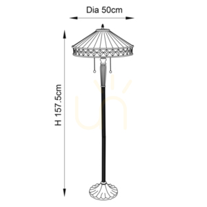 Stojaca Tiffany lampa Interiors Fargo viacfarebná 157,5 cm 70936 small 2