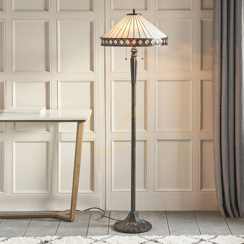 Skontrolujte Stojaca Tiffany lampa Interiors Fargo viacfarebná 157,5 cm 70936
