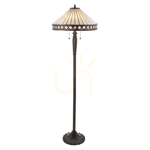 Skontrolujte Stojaca Tiffany lampa Interiors Fargo viacfarebná 157,5 cm 70936