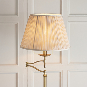 Stojacia lampa Interiors Stanford mosadzná, béžové tienidlo, E27, 160 cm small 3