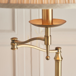 Stojacia lampa Interiors Stanford mosadzná, béžové tienidlo, E27, 160 cm small 4