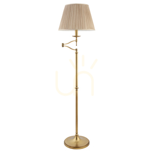 Stojacia lampa Interiors Stanford mosadzná, béžové tienidlo, E27, 160 cm small 8