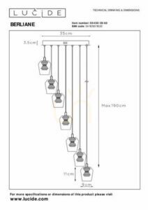 Závesné svietidlo Lucide BERLIANE zlaté LED 7x4W 00430/28/60 small 6