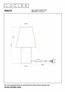 Stolová lampa Lucide MACIA béžová keramika ľan E14 06527/01/38 small 5