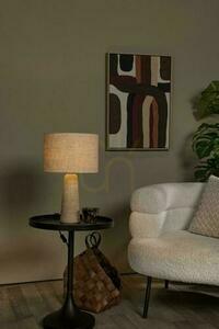 Stolová lampa Lucide NIMUE taupe z travertínu a ľanu 05556/81/41 small 2