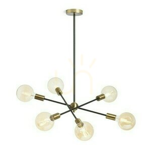 Artemia 6 Závesné svietidlo na tyči Čierna brúsená mosadz 230 V Led E27 6x15 W. small 1