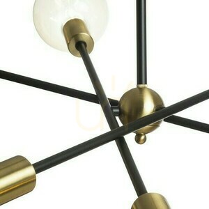 Artemia 6 Závesné svietidlo na tyči Čierna brúsená mosadz 230 V Led E27 6x15 W. small 4