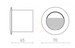 Marco 70 antracitové vonkajšie zapustené svietidlo 230 V Led 3 W Ip65 3000 K small 5
