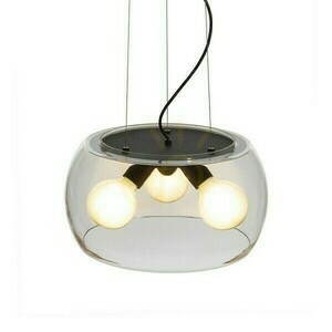 Amanda Závesné svietidlo čierne matné číre sklo 230 V Led E27 3x15 W. small 2