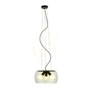 Amanda Závesné svietidlo čierne matné číre sklo 230 V Led E27 3x15 W. small 0