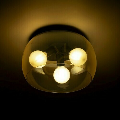 Skontrolujte Plafond Amanda Stropné čierne matné jantárové sklo 230 V Led E27 3x15 W.