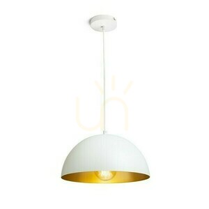 Gladys 30 bielo-zlatá závesná lampa 230 V Led E27 15 W. small 1
