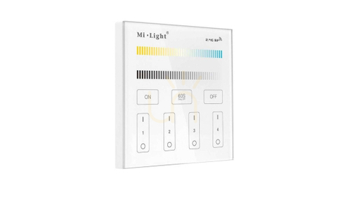 Skontrolujte Mi-Light nástenný panel 230V RF 2.4G 4 STR CCT T2