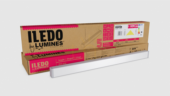 Náhľad LUMINES Strieborné anódové svietidlo Iledo. 4000K 180cm LUMINES Strieborné anódové svietidlo Iledo. 4000K 180cm