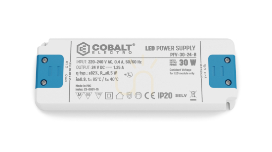 CobaltElectro PFV 24V 30W IP20 B LED zdroj.