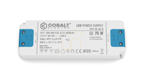 Skontrolujte LED zdroj CobaltElectro PFV 24V 75W IP20 B.