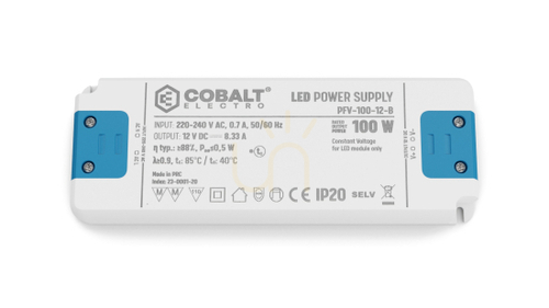 Skontrolujte LED zdroj CobaltElectro PFV 12V 100W IP20 B.