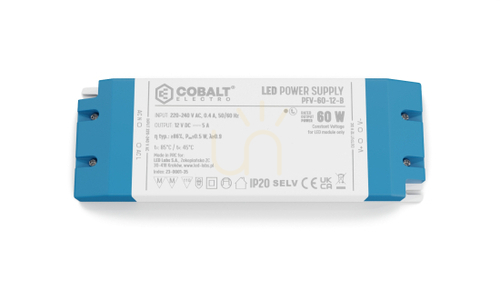 Skontrolujte LED zdroj CobaltElectro PFV 12V 60W IP20 B.