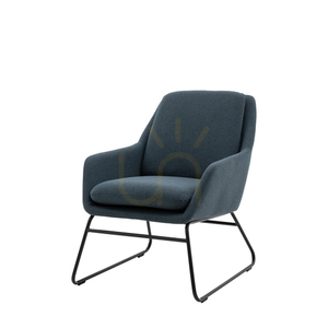 Stolička Gallery Direct Funton polnočná modrá čalúnená retro kovové nohy small 5