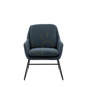 Stolička Gallery Direct Funton polnočná modrá čalúnená retro kovové nohy small 0