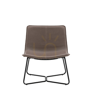 Lounge kreslo Gallery Direct Hawking Ember z umelej kože s čiernym kovovým rámom small 0