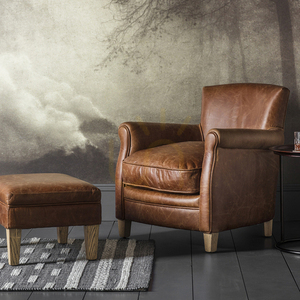 Kreslo Gallery Direct Mr. Paddington z kože a jaseňa Vintage Brown small 5