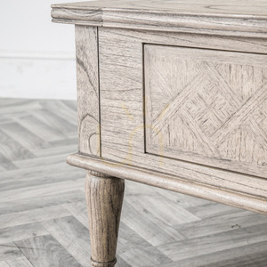 Konferenčný stolík Gallery Direct Mustique Square 90x90 cm, 2 zásuvky, prírodné drevo small 4