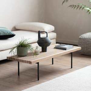 Konferenčný stolík Gallery Direct Okayama dub/oceľ 130 × 50 × 32,5 cm small 1
