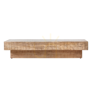 Konferenčný stolík Gallery Direct Iowa z mangového dreva 150 × 60 cm prírodný small 0