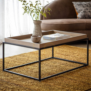 Konferenčný stolík Gallery Direct Forden Tray šedý 90x60x40 cm MDF kov small 1