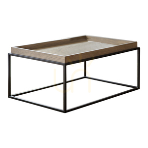 Konferenčný stolík Gallery Direct Forden Tray šedý 90x60x40 cm MDF kov small 3