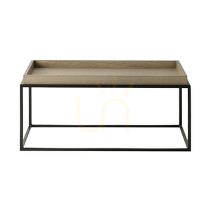 Konferenčný stolík Gallery Direct Forden Tray šedý 90x60x40 cm MDF kov small 0