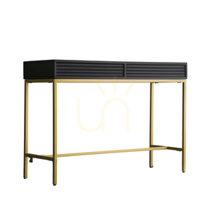 Konzolový stolík Gallery Direct Ripple 110 cm čierny/zlatý s 2 zásuvkami small 3