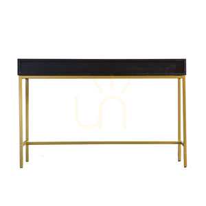 Konzolový stolík Gallery Direct Ripple 110 cm čierny/zlatý s 2 zásuvkami small 5